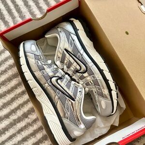 Silver and Black Athletic Sneakers